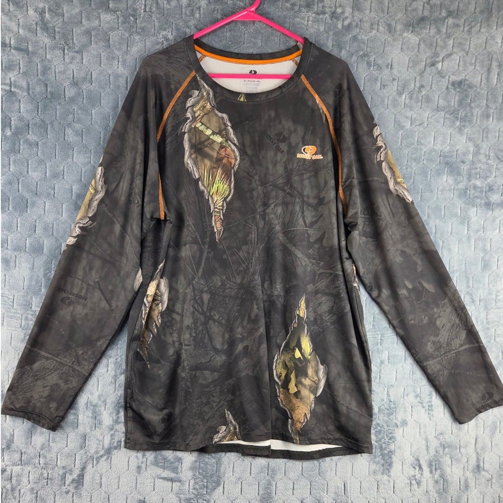 Mossy Oak Break-Up Eclipse Camo Insect Repellent Shirt Men XL Long Sleeve Raglan